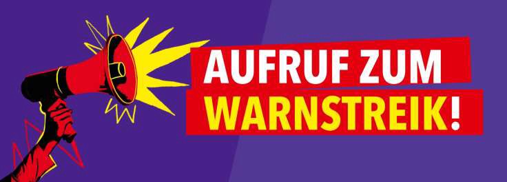Am 11.02.2026 lan­des­wei­ter ganz­tä­gi­ger Warn­streik aller Tarif­be­schäf­tig­ten (TV‑L) Treff: 09:30 Uhr Lust­gar­ten Pots­dam