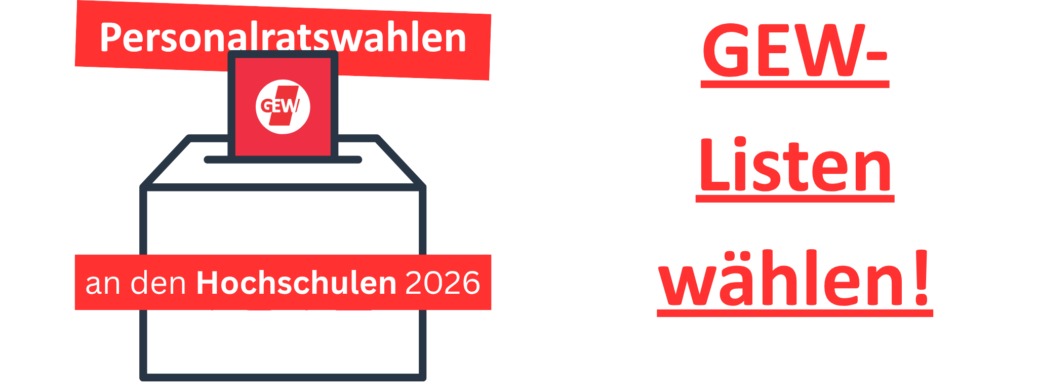 GEWäh­len! Unse­re Lis­ten bei den Per­so­nal­rats­wah­len an der Uni Pots­dam, der BTU Cott­bus & am MWFK
